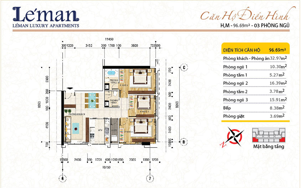 3-bedroom apartments