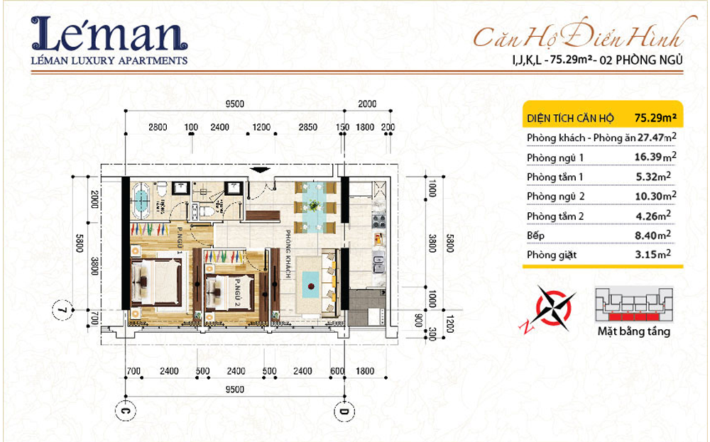 2-bedroom apartments